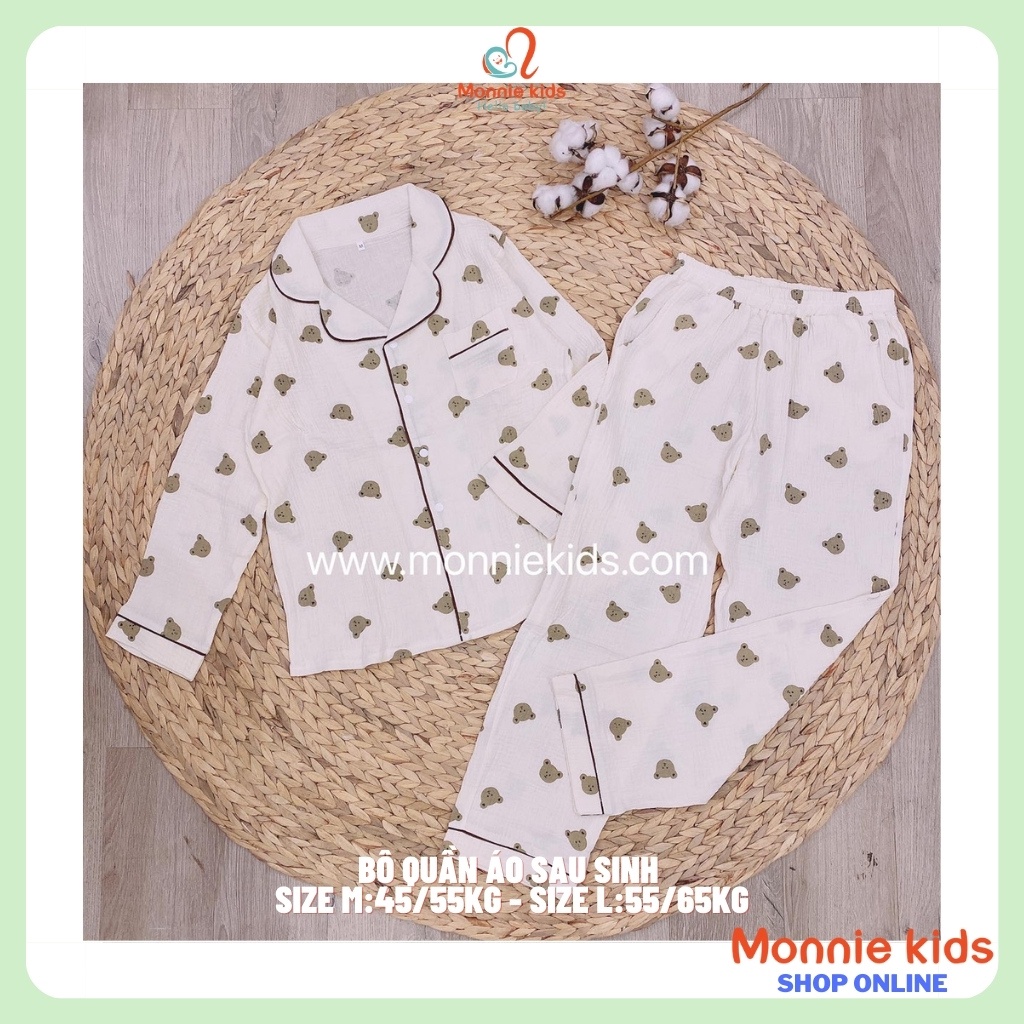 Bộ quần áo sau sinh cho mẹ, quần áo họa tiết cao cấp cho bà bầu - Monnie Kids