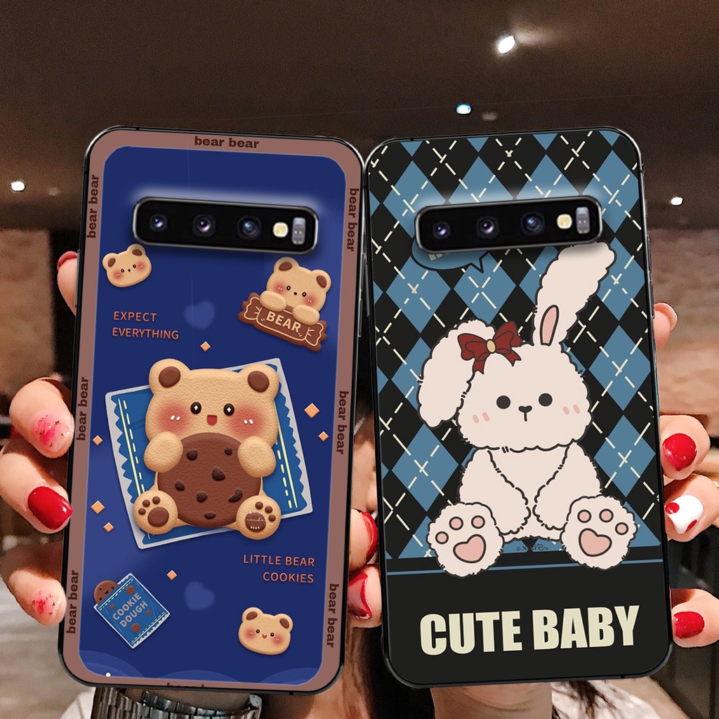 Ốp lưng Samsung S10 / S10 5G / S10 Plus / S10+ / S10e in hình cute, chú gấu thể thao tinh nghịch cực đáng yêu