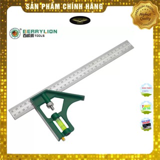 Thước ê ke thủy 300mm hiệu berrylion&wynn - thước ke góc vuông đa năng - đo độ sâu, canh thẳng, canh gốc - thép chống gỉ