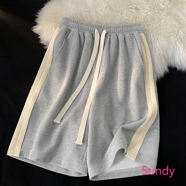 Quần ngắn ống rộng Phối Dây Rút Cá Tính Theo Phong Cách Hàn Quốc