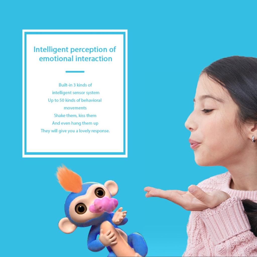 【OMB】 Toy Embrace Monkey Robert Cute Funny Fingers Sound Finger Motion Doll