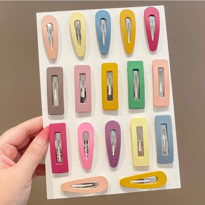Bộ 3/6 Kẹp Tóc Hình Vuông Nhiều Màu Sắc Phong Cách Hàn Quốc Dễ Thương Dành Cho Nữ