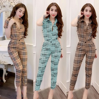 Set Đồ Nữ 💕FREESHIP💕 Set nguyên bộ áo sơ mi quần dài họa tiết BBR TJ1082
