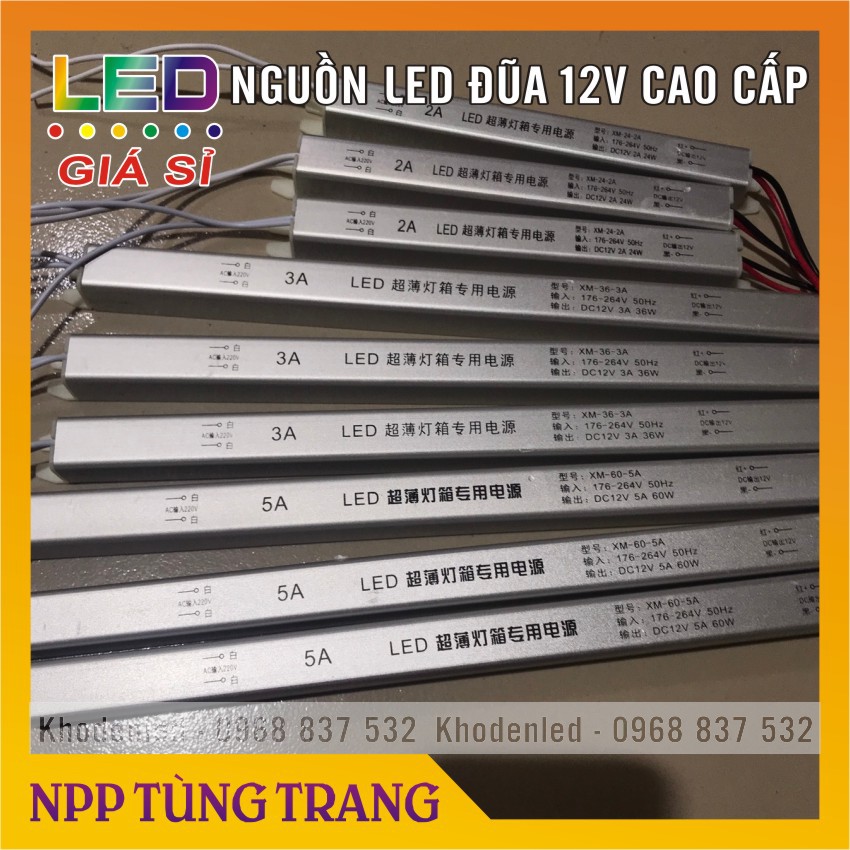 Nguồn led đũa 12V 5A, 12v3a, 12v2a dùng cho led