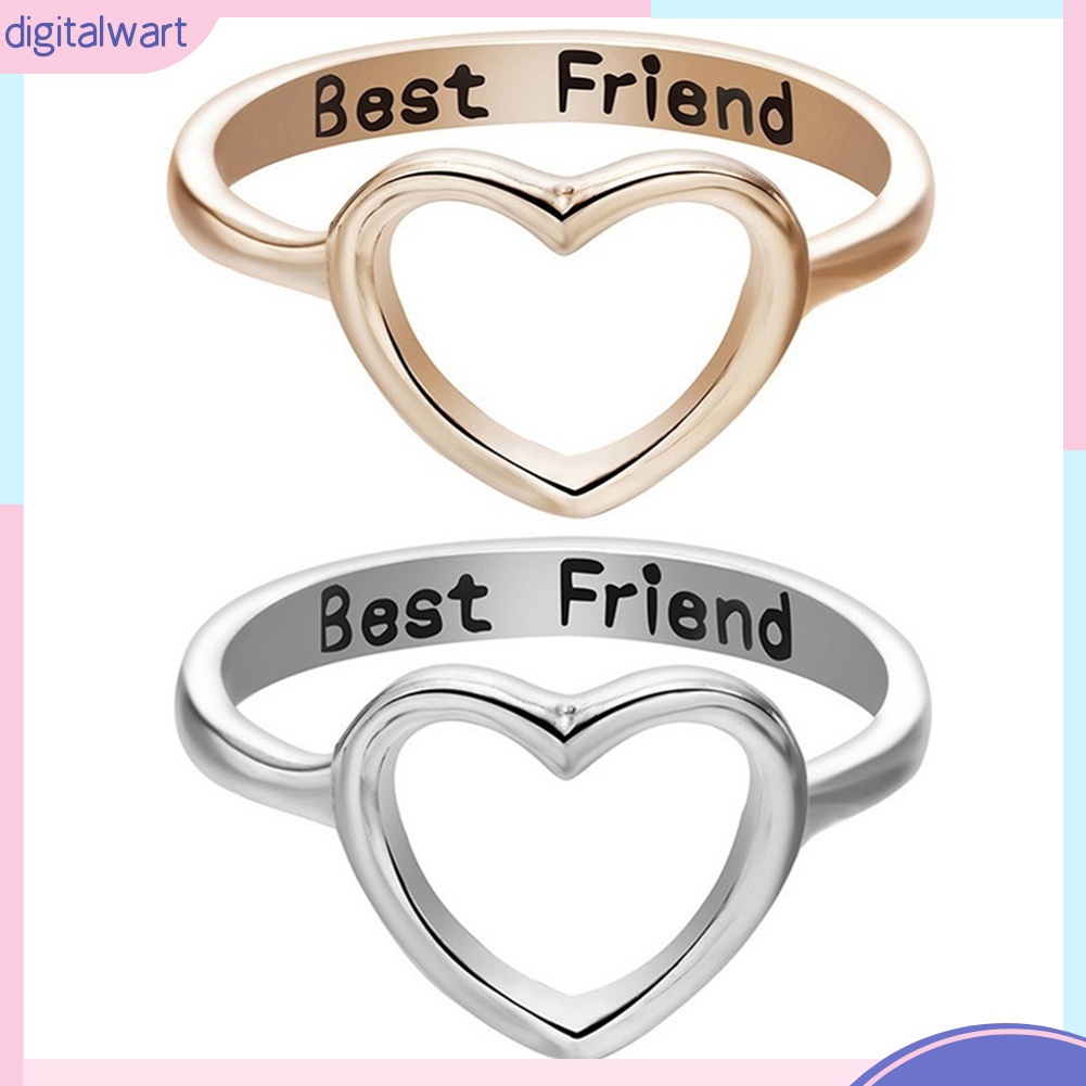Nhẫn Hợp Kim Mặt Hình Trái Tim Khắc Chữ Best Friend Thời Trang Cho Nữ