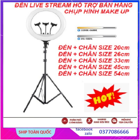 Đèn bán Hàng Chụp Ảnh Hát Livestream Karaoke Size 54cm - Size 45 - Size 33 - Size 26 - Size 20