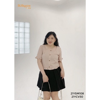 Áo croptop kẻ bigsize 55kg đến 95kg - 21ysm108 -
