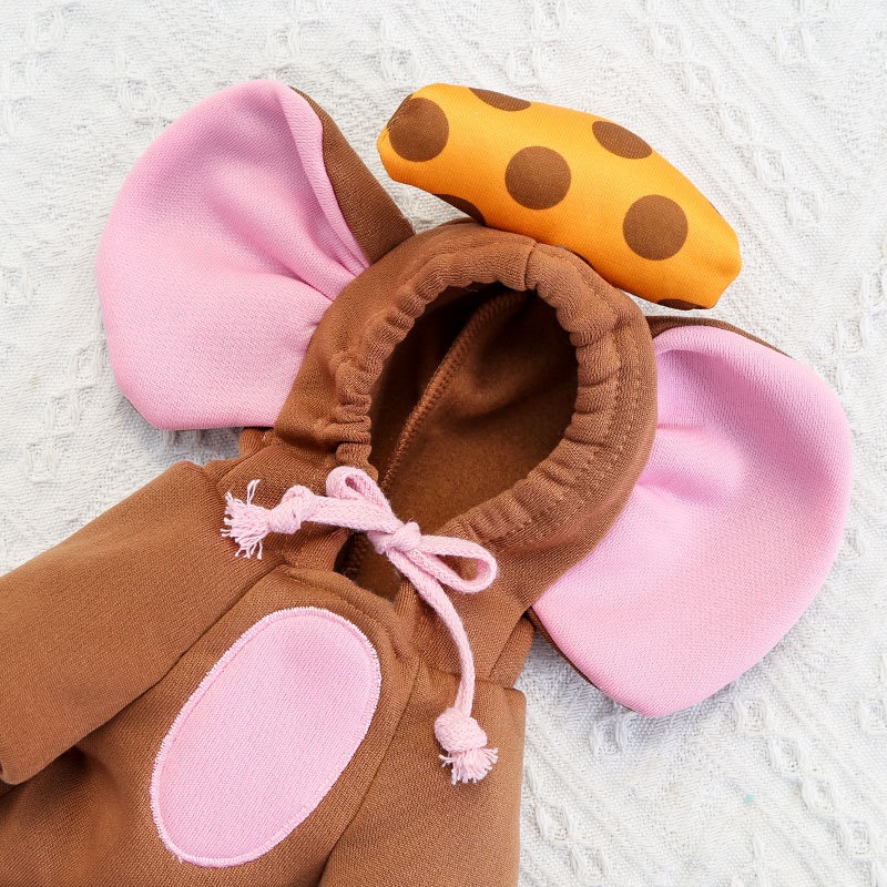 Áo Hoodie Vải Lông Cừu Hai Lớp In Hình Chuột Dễ Thương Thời Trang Thu Đông Dành Cho Thú Cưng