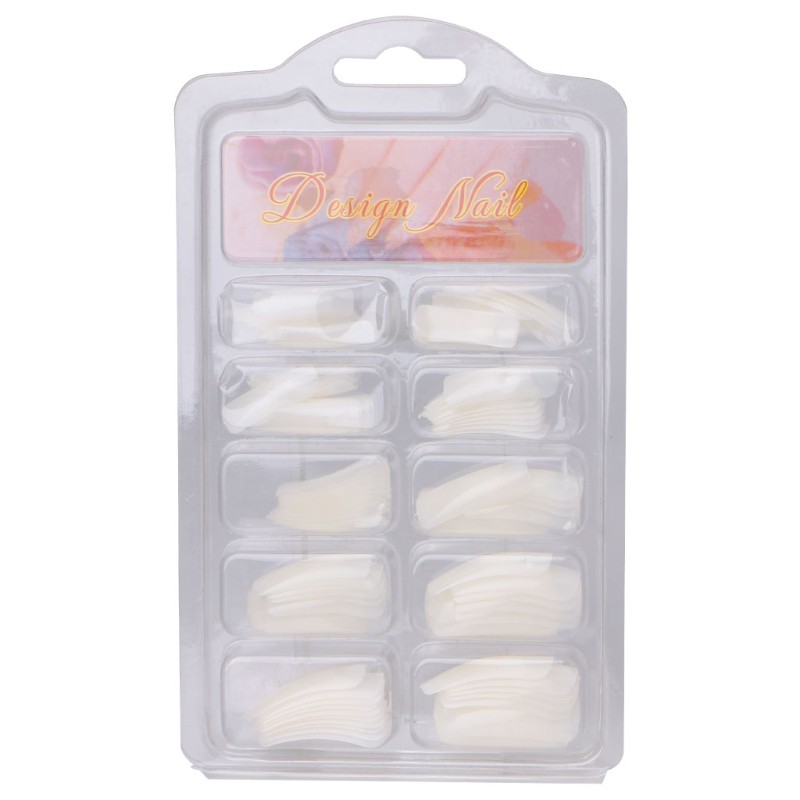 [Hàng mới về] Hộp 100 móng tay giả bằng acrylic trong suốt tiện dụng