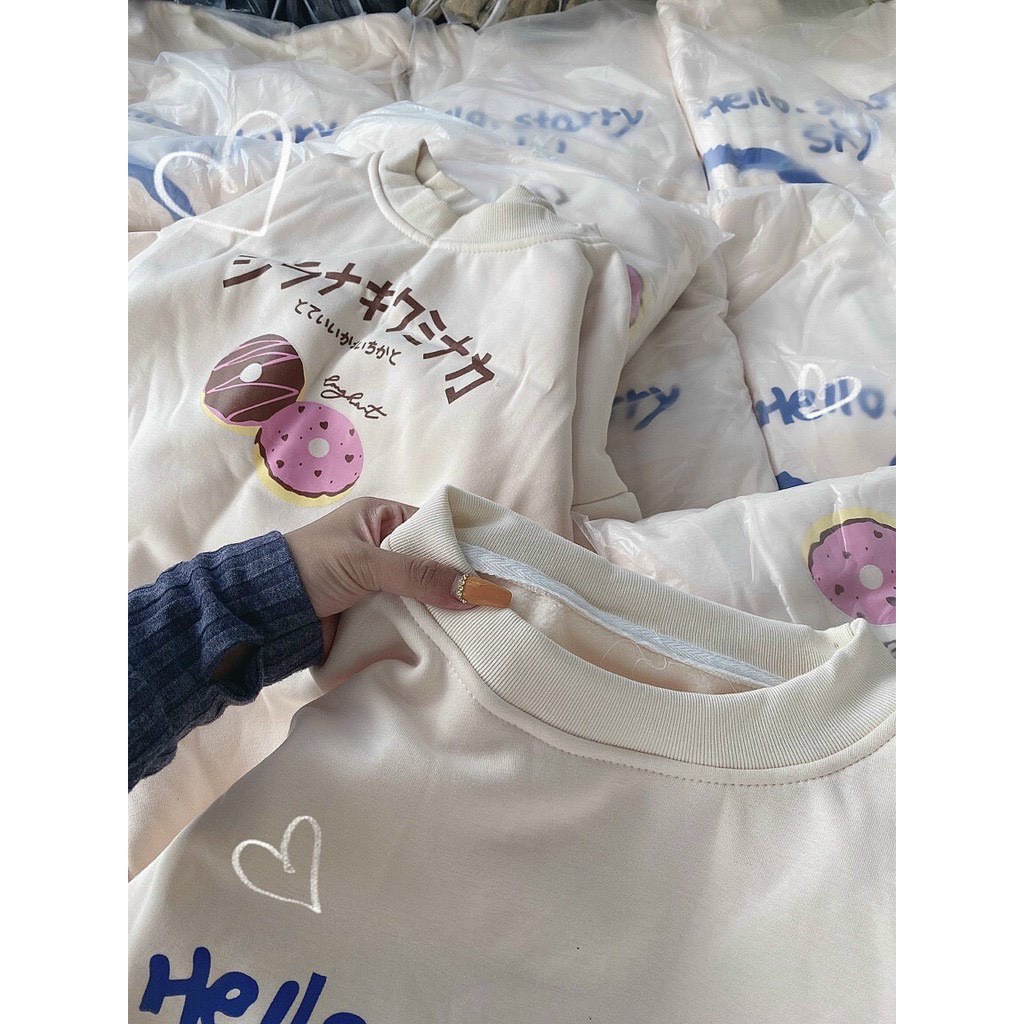 [MẪU MỚI TREND THU ĐÔNG 2021] Áo sweater Chất Nỉ Ngoại Form Rộng Áo hoodie UNISEX Nam Nữ Hình Bánh