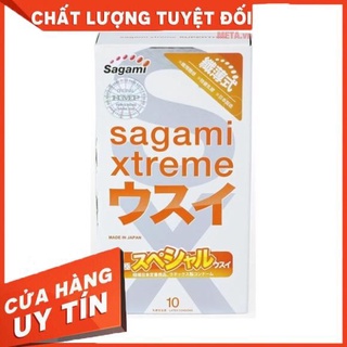 Bao cao su siêu mỏng Sagami Xtreme Super Thin, siêu mỏng tăng khoái cảm hộp 3-10 chiếc xuất xứ Nhật Bản