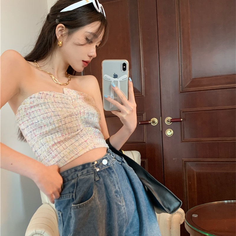 Áo Ống Ngắn Xếp Ly Gợi Cảm Thời Trang Mùa Hè Cho Nữ