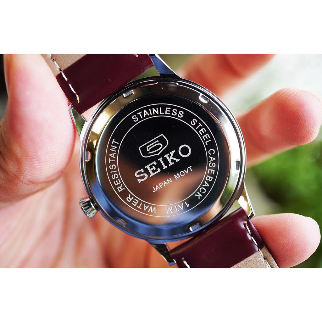 Đồng hồ Seiko nam - Khung thép không gỉ - Mặt kính cong chống sước - Giá rẻ không ở đâu rẻ hơn tằng hộp da + vòng tì hưu