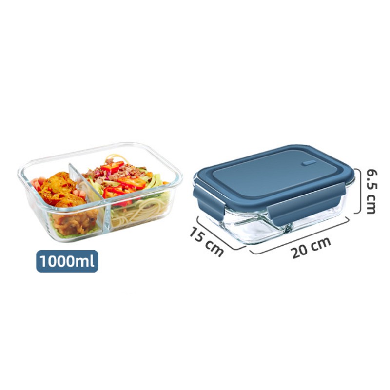 Hộp cơm thủy tinh chia ngăn cao cấp Yeahcook Glass Lunch Box