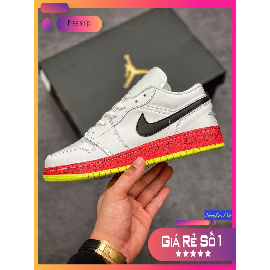 (FULL BOX) Giày thể thao AIR Jordan 1 Low Multi-Color Midsoles White (GS)) siêu đẹp dành cho nam nữ