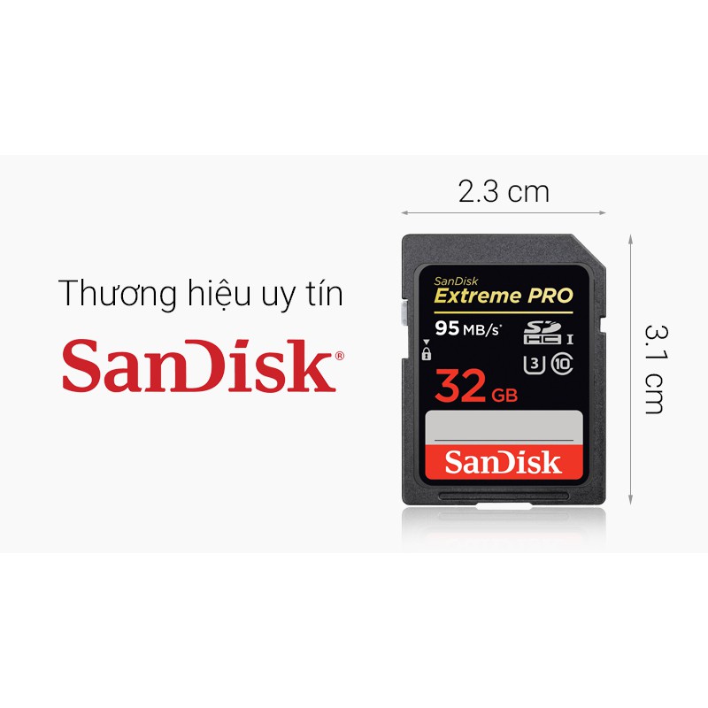 Thẻ nhớ SDHC Extreme Pro U3 V30 633X ( 95MB/S ) 32GB | BigBuy360 - bigbuy360.vn