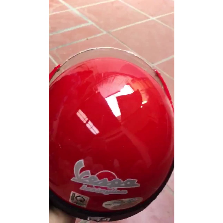 Mũ bảo hiểm vespa kèm kính, mũ bảo hiểm nửa đầu