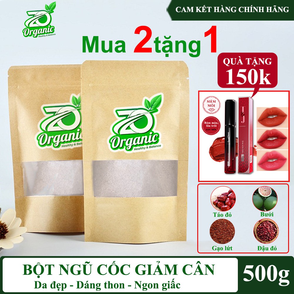 Bột ngũ cốc giảm cân thảo dược tự nhiên - Thành phần gạo lứt huyết rồng Điện Biên, đậu đỏ, táo, bưởi