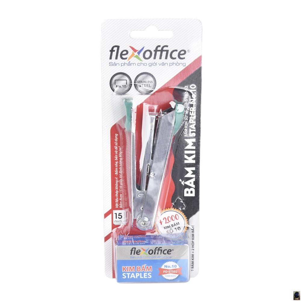 Bộ bấm kim số 10 và kim bấm Flexoffice FO-ST02-S2 -CA