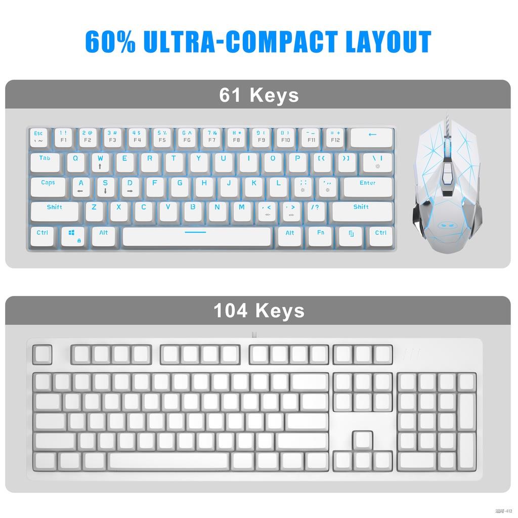 ♗❁Bàn Phím Cơ Gaming Magegee Mk-Mini 60% Nền Đèn LED Màu Xanh Dương Có Dây