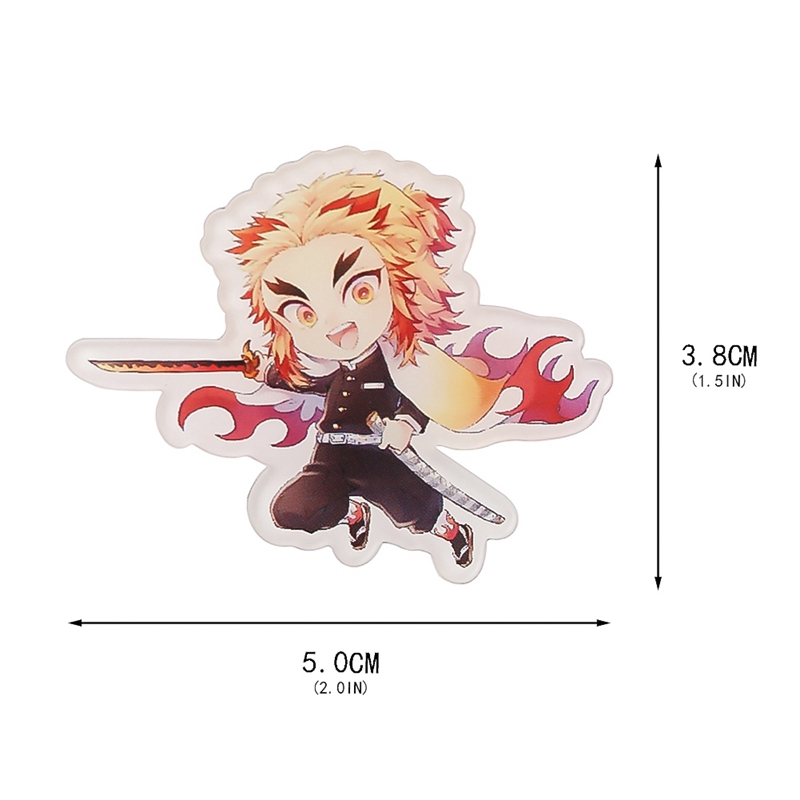 flowersqueen Ghim cài hình anime Demon Slayer bằng chất liệu acrylic trong suốt thời trang