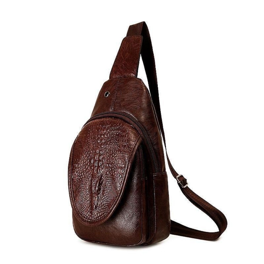 Túi Đeo Chéo Nam 💝 Túi Da Cá Sấu T02 💝 Logo Cá Sấu In Nổi, Phiên Bản Mới 💝 Dày Dặn💝 Tiện Lợi | BigBuy360 - bigbuy360.vn