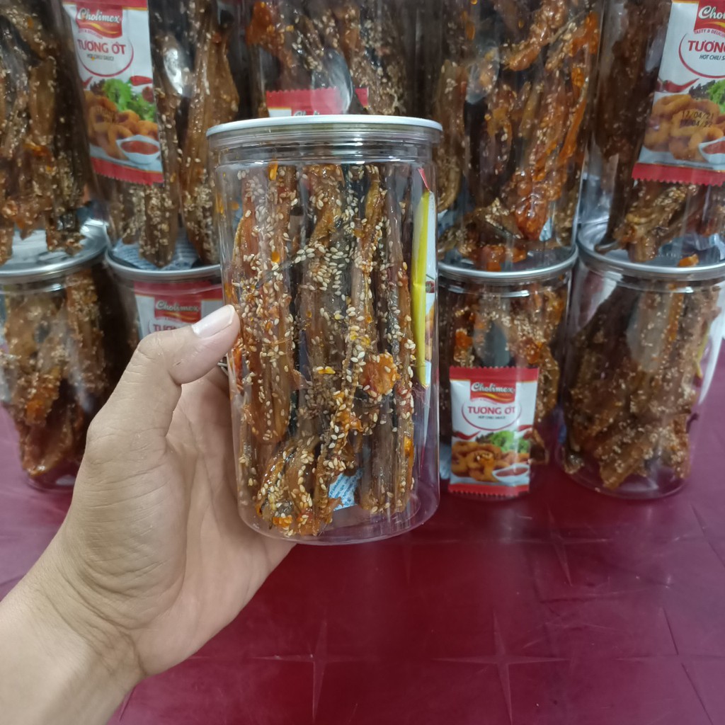 cá khoai rim tẩm mè lon pet 250gr 48K |khô cá khoai|