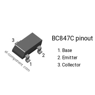 Set 50 con transistor NPN BC847 SOT-23