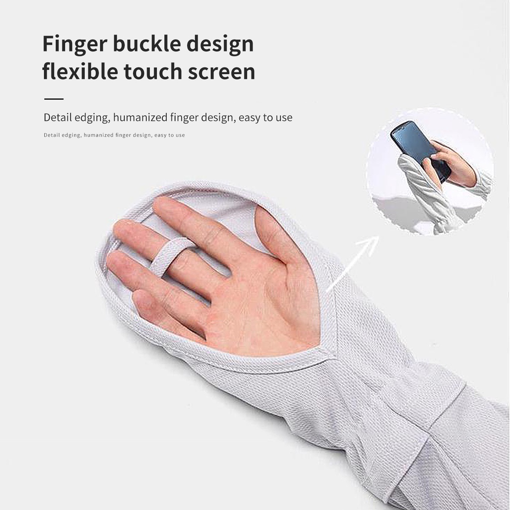 Jujiajia Summer Loose Sunscreen Lái xe Ice Silk Tay áo Nữ Chiều dài Dài Tay áo chống tia cực tím Tay áo Găng tay Băng tay