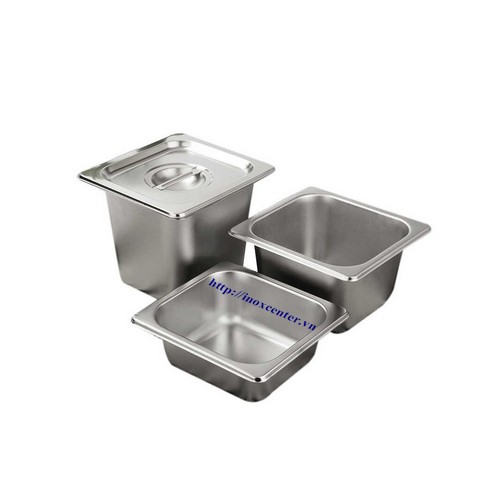 Khay buffet inox giữ nhiệt 1/6 sâu 6.5cm; 10cm