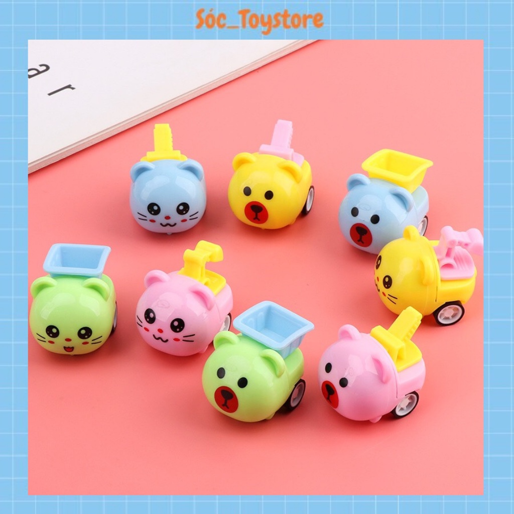 Đồ Chơi Ô Tô Trẻ Em Chạy Cót Hình Thú Dễ Thương Cho Bé - Xe Ô Tô Cho Bé Nhiều Màu Sắc Sóc_Toystore