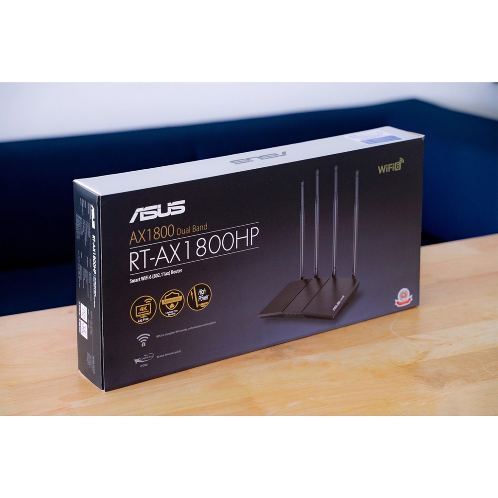 Bộ phát sóng Wifi Router chuẩn Wifi 6 ASUS AX-RT1800HP tốc độ siêu nhanh 1800Mbps - Chính hãng