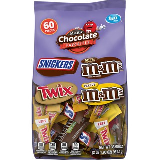 Kẹo sô cô la SNICKERS, M&M'S & TWIX variety candy bag 961.1g