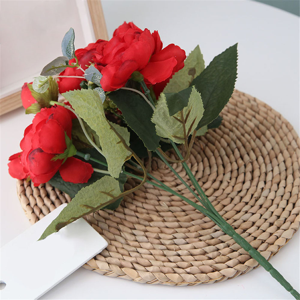 Bình Hoa Giả 9 Đầu Kích Thước 30cm Dùng Trang Trí Nhà Cửa