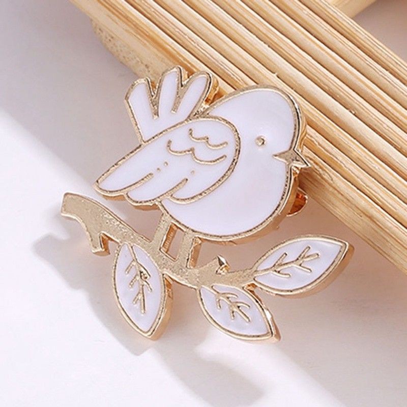 Ghim cài áo hình chim tráng men xinh xắn dành cho nam và nữ