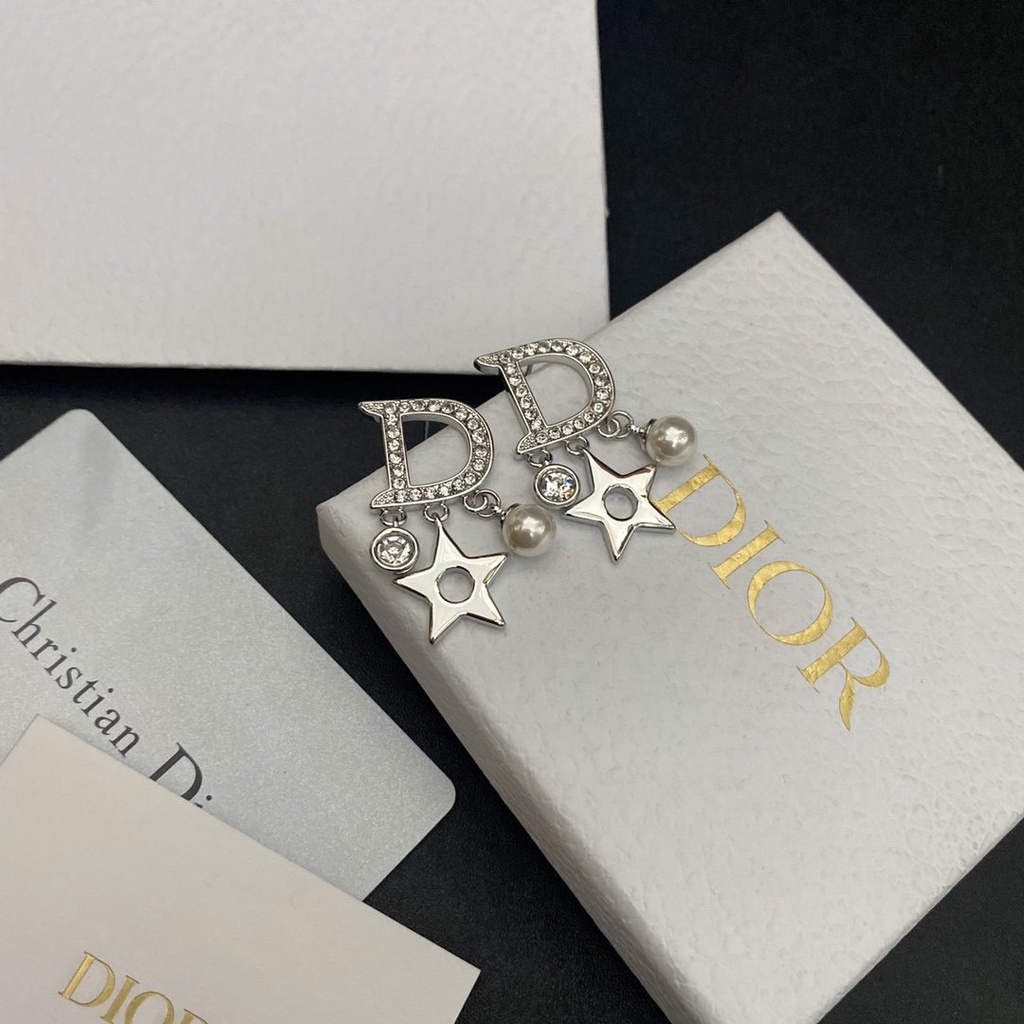 Khuyên Tai Tròn Khắc Chữ Dior Bằng Thép Titanium Thời Trang Cho Nữ