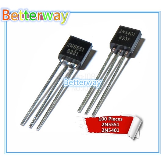 200 chiếc 100 đôi 50 đôi 2N5551 2N5401 5551 5401 TO-92 (100 CÁI * 2N5401 + 100 CÁI * 2N5551) Transis