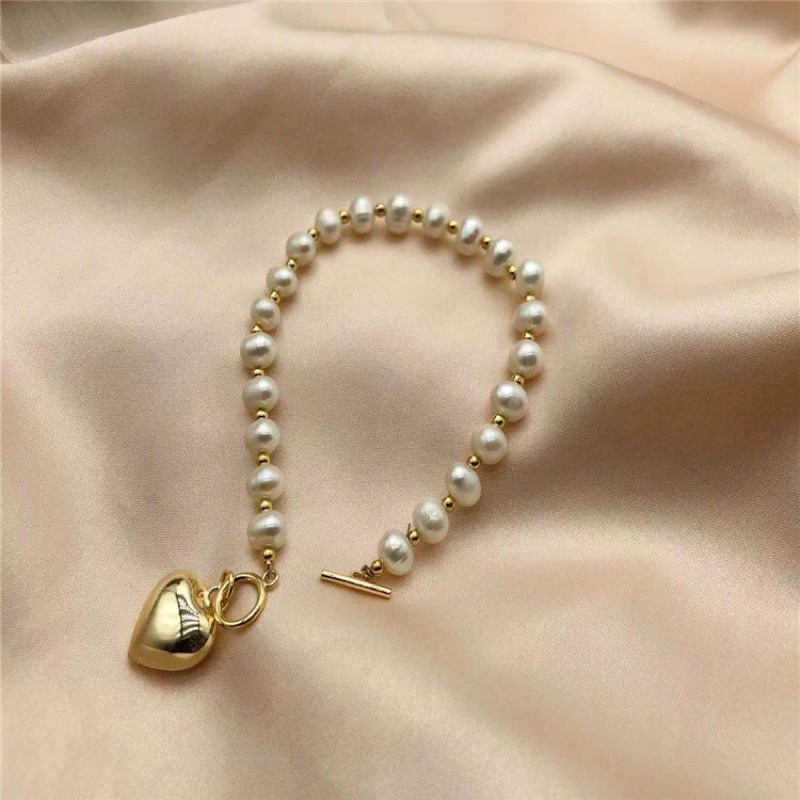 Vòng tay 7ly mix charm trái tim - NT35 - Ngọc Trai Trường Thịnh