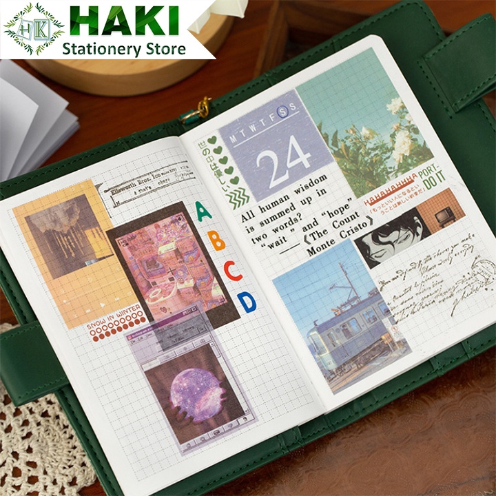 Nhãn dán sticker HAKI 50 hình dán cute trang trí sổ phong cảnh nhiều mẫu ST30