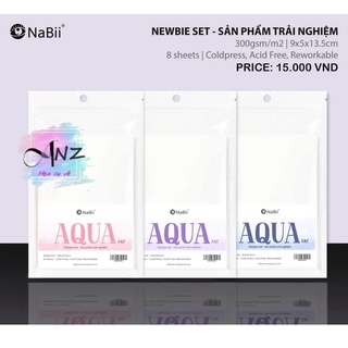 Giấy vẽ màu nước Nabii Aqua Fat 300gsm - Newbie Set Xấp 8 tờ