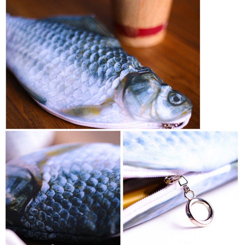 Bóp Viết In Hình Cá Dễ Thương Sức Chứa Lớn Cho Học Sinh