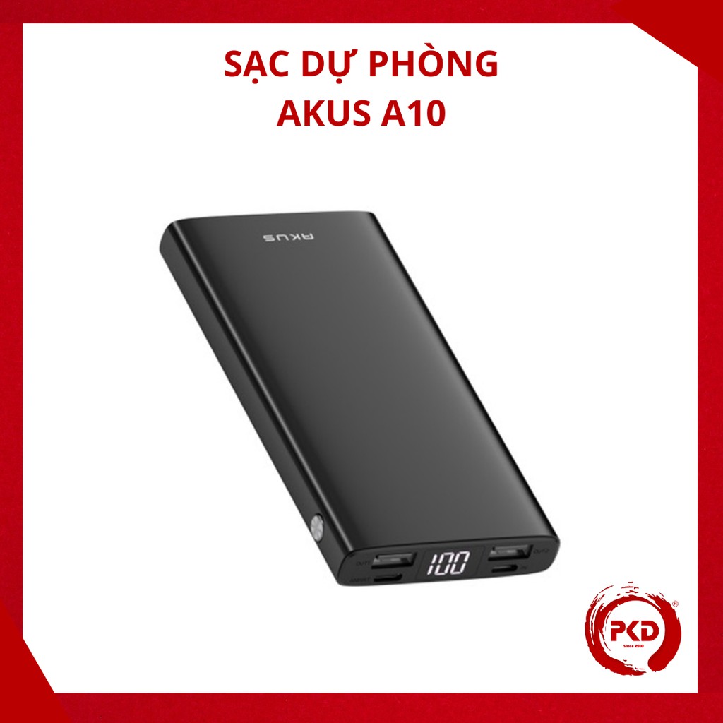 SẠC DỰ PHÒNG AKUS A10 10000mAh PHỤ KIỆN ĐỎ