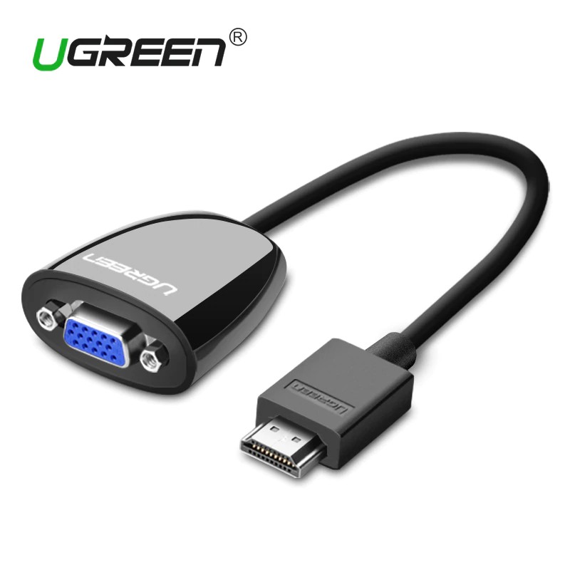 Ugreen 16CM HDMI To VGA Converter For Porjector/Monitor/TV/Laptop/PS4/TV Box/iPad(1080P HD)