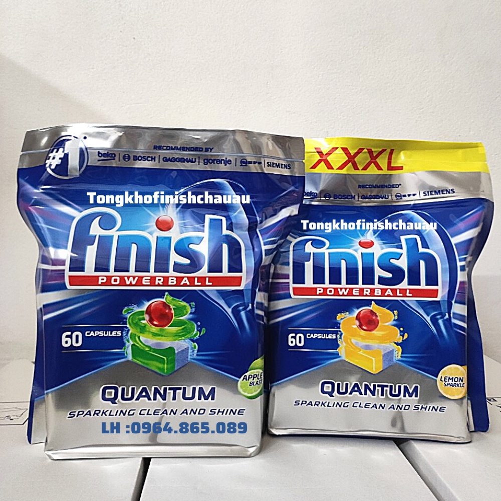 Viên rửa bát Finish Quantum [LOẠI MẠNH NHẤT: sạch vô địch, thơm vô địch]
