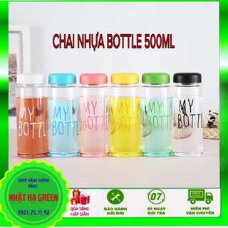 Chai dựa dày 500ml loại My Bottle , bình nước my bottle hình tròn, nắp nhiều màu