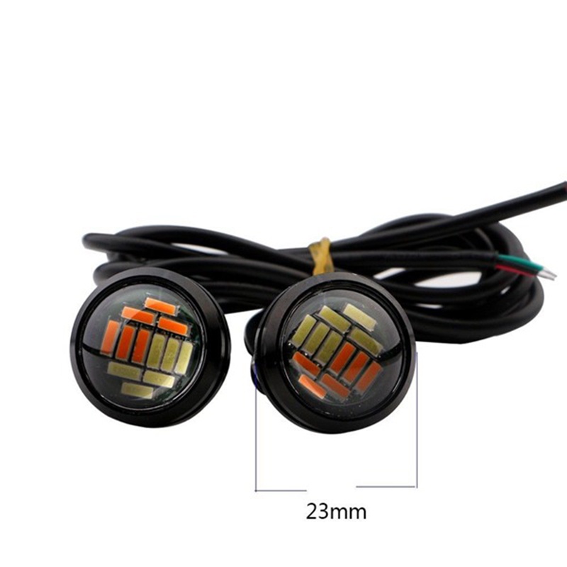 Bộ 4 Đèn Led Mắt Đại Bàng 12V 23Mm 4014 12 Bóng Nhiều Màu Sắc Chuyên Dụng Cho Xe Hơi