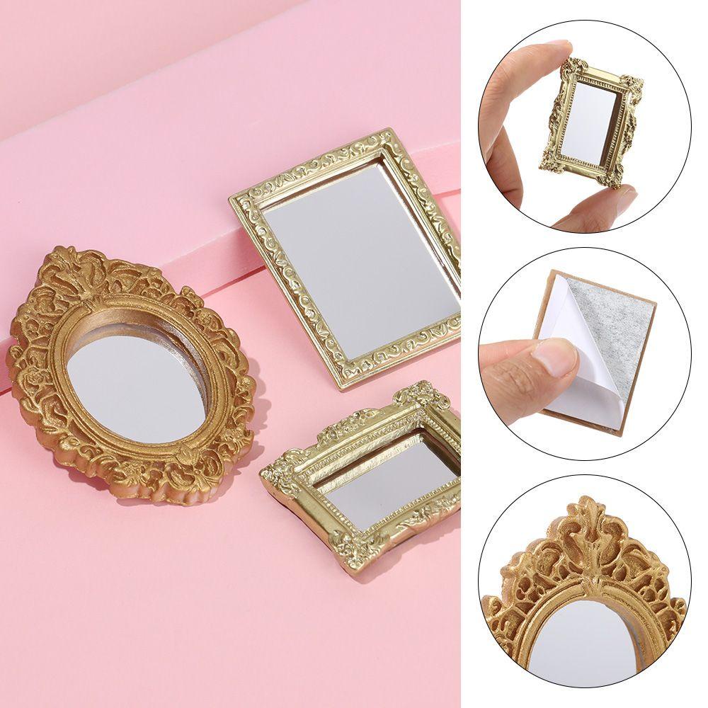 BEBETTERM Gương Trang Điểm Mini Phong Cách Retro Chất Lượng Cao Cho Nhà Búp Bê
