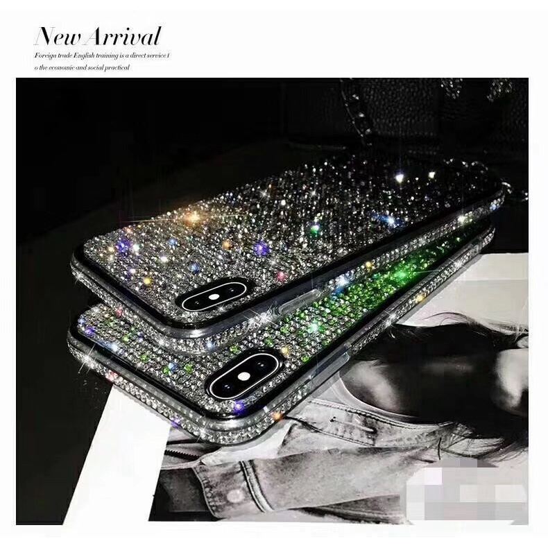Vỏ Bao Da Điện Thoại tpu Mềm Đính Đá Lấp Lánh Cho samsung galaxy s23 s22 ultra s20 s21 note10 20 Ốp