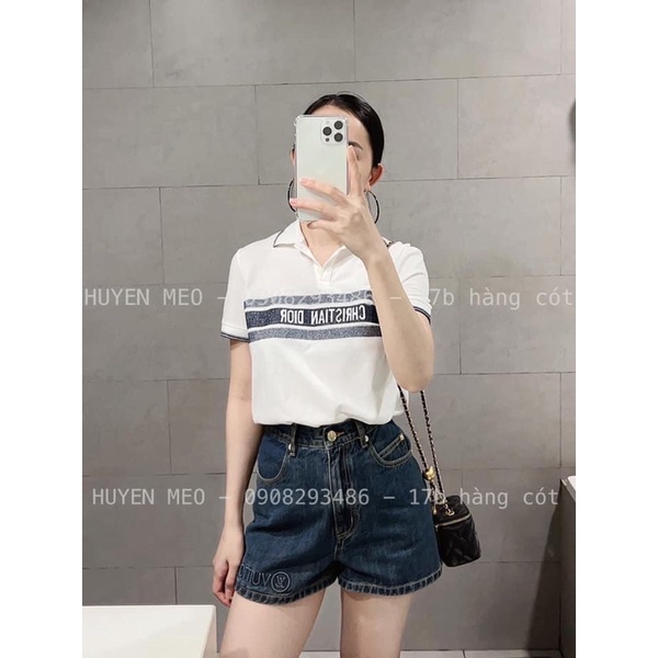 Áo thun cổ bẻ cho nữ chất cotton cá sấu đẹp