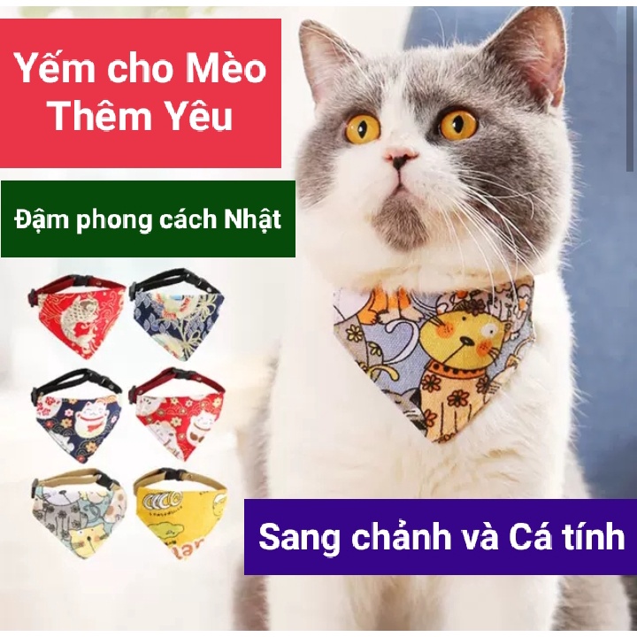 [Hỏa tốc] Yếm đeo cổ cho mèo phong cách Nhật - Họa tiết mèo thần tài siêu yêu